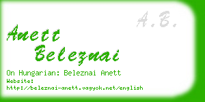 anett beleznai business card